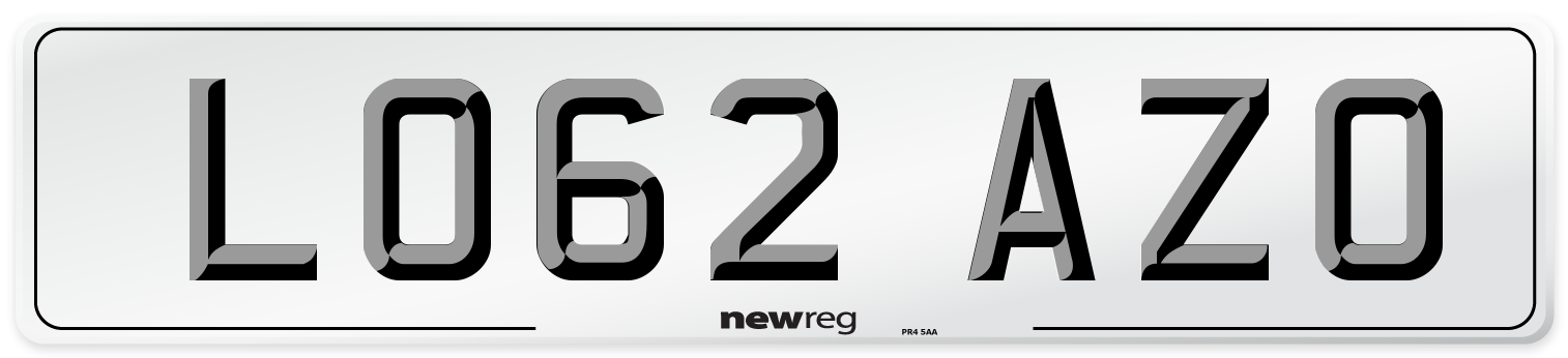 LO62 AZO Number Plate from New Reg